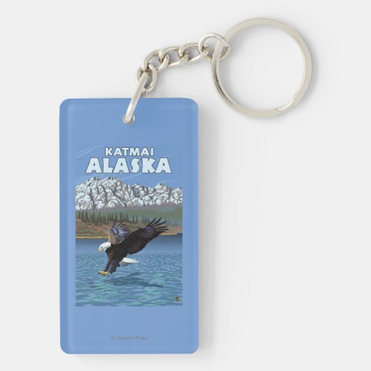 Porte-clés Eagle chauve plongeant - Katmai, Alaska (Dos)