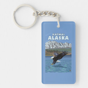 Porte-clés Eagle chauve plongeant - Katmai, Alaska