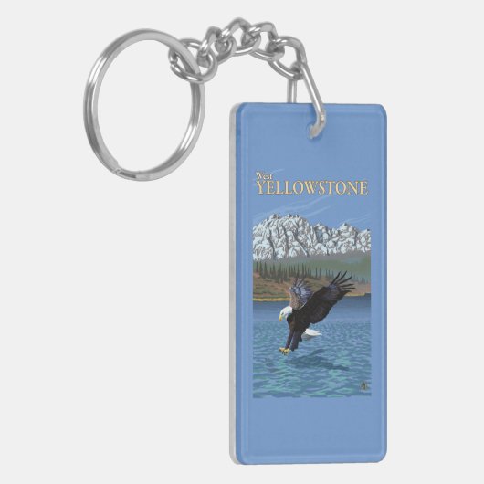 Porte-clés Eagle chauve plongeant - Yellowstone occidental, (Devant gauche)