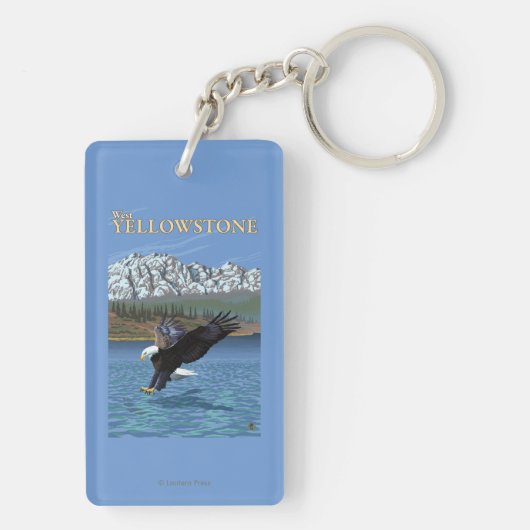 Porte-clés Eagle chauve plongeant - Yellowstone occidental, (Dos)