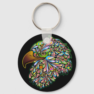 Porte-clés Eagle Hawk Porte - clé de conception psychédélique