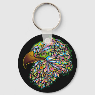 Porte-clés Eagle Hawk psychédélique