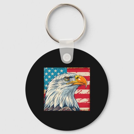 Porte-clés Eagle Head Usa Drapeau Us (Recto)