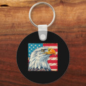 Porte-clés Eagle Head Usa Drapeau Us (Recto)