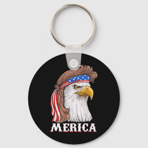 Porte-clés Eagle Mullet 4 juillet États-Unis Drapeau américai