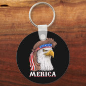 Porte-clés Eagle Mullet 4 juillet États-Unis Drapeau américai (Verso)