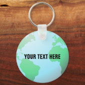 Porte-clés Earth Globe avec votre texte personnalisé (Recto)