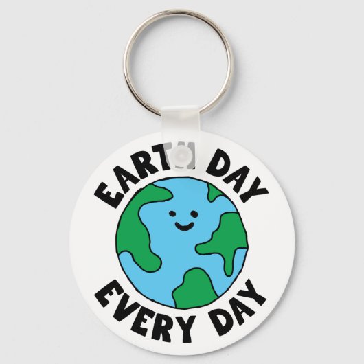 Porte-clés EarthDay Quotidien Écofriendly Icône Happy Earth C (Recto)