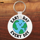 Porte-clés EarthDay Quotidien Écofriendly Icône Happy Earth C (Recto)