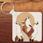 Porte-clés Earthy Tone Fox Pack Aesthetic Keychain (Recto)