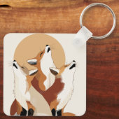 Porte-clés Earthy Tone Fox Pack Aesthetic Keychain (Verso)