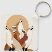 Porte-clés Earthy Tone Fox Pack Aesthetic Keychain (Dos)