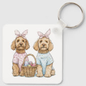Porte-clés Easter Goldendoodle Dogs (Dos)