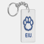 Porte-clés Eastern Illinois Panthers Empreinte de patte & EIU (Devant gauche)