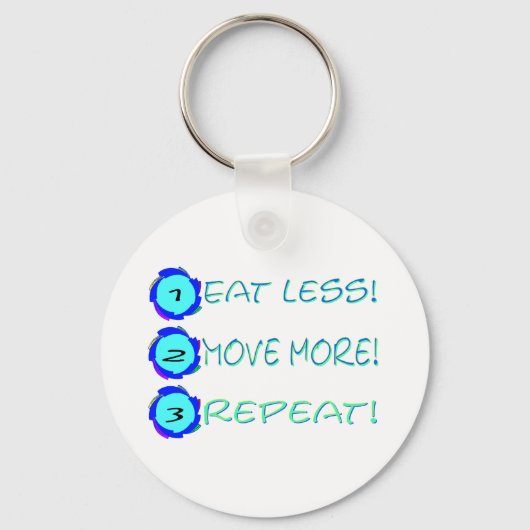 Porte-clés Eat less, move more, repeat! (Recto)