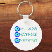 Porte-clés Eat less, move more, repeat! (Recto)
