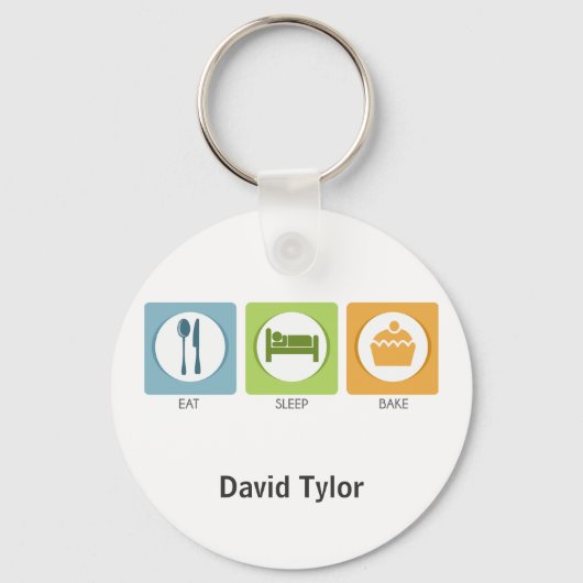 Porte-clés Eat Sleep Bake ! (Recto)