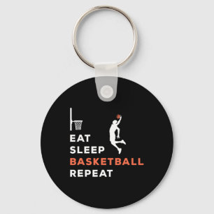 Porte-clés Eat Sleep Basketball Répéter Joueur Entraîneur Hoo
