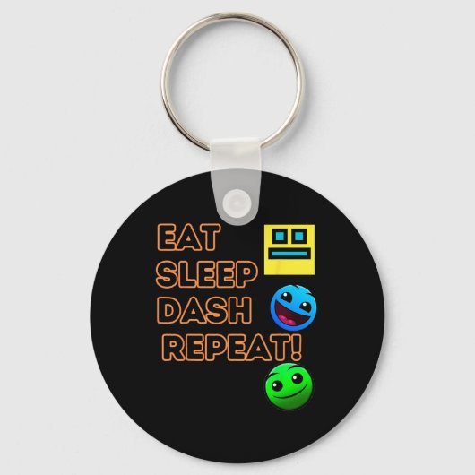 Porte-clés Eat Sleep Dash Répéter Video Game Géométrie Vidéo (Recto)