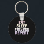 Porte-clés Eat Sleep Frisbee Repeat Strandsport<br><div class="desc">Classe motif sur le coiffeur. Comme cadeau pour le B-Day, Noël ou d'autres occasions. Superbe graphisme pour les fans de la lanterne flottante, intitulé Eat Sleep Frisbee Repeat Strandsport. Le coiffeur sportif est une technique appropriée pour lancer le disque. Le sport aime jouer à la plage avec des amis ou...</div>