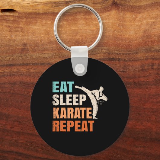 Porte-clés Eat Sleep Karate Repeat Funny Retro Karate Lover M (Recto)