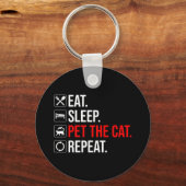 Porte-clés Eat. Sleep. Pet The Cat. Repeat (Verso)