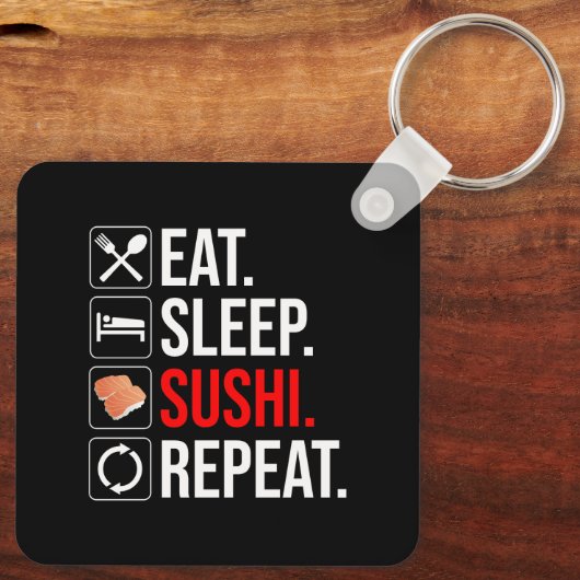 Porte-clés Eat. Sleep. Sushi. Repeat (Verso)