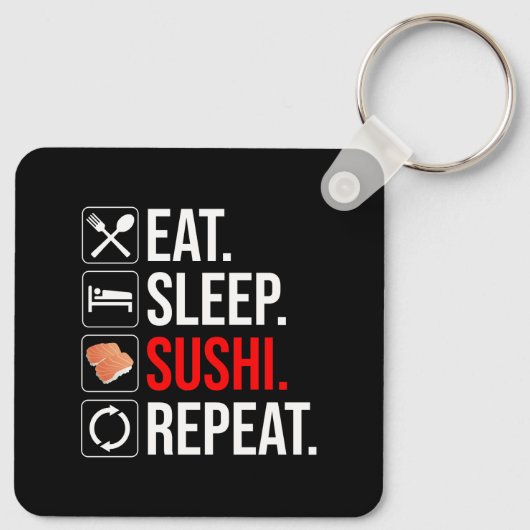 Porte-clés Eat. Sleep. Sushi. Repeat (Dos)