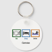 Porte-clés Eat Sleep Swimmer Team Funny Swimmer (Verso)