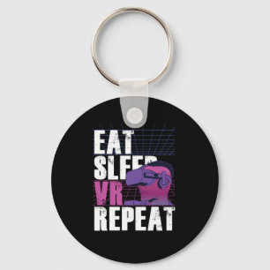 Porte-clés Eat Sleep VR Répéter Gamer Jeu Réalité virtuelle G