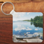 Porte-clés Eau | Canot sur le lac Suède (Recto)