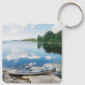 Porte-clés Eau | Canot sur le lac Suède (Dos)