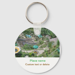 Porte-clés eau océan plage photo ajouter nom texte place été