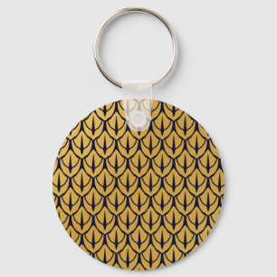 Porte-clés Écaille de dragon Art Déco - Écailles bleues et do