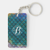 Porte-clés Écailles de poisson sirène glamour sarcelle violet (Dos)