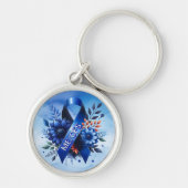 Porte-clés Écéphalomyélite myalgique Ruban de sensibilisation (Devant)