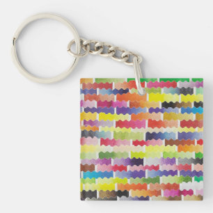 Porte-clés échantillons aquarelles ondulés