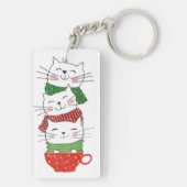 Porte-clés Écharpes de coupe de chats de vacances dessin anim (Dos)