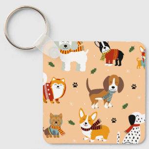 Porte-clés Écharpes festives d'hiver pour chiots