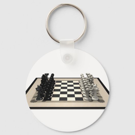 Porte-clés Échecboard avec pièces d'échecs : (Recto)