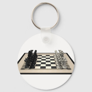 Porte-clés Échecs avec pièces d'échecs :