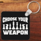Porte-clés Échecs Choisissez votre arme Échecs Pièces (Verso)