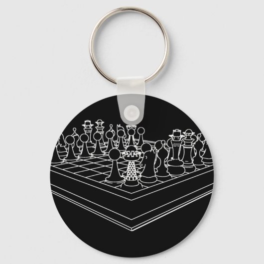 Porte-clés Échecs et pièces d'échecs : (Recto)