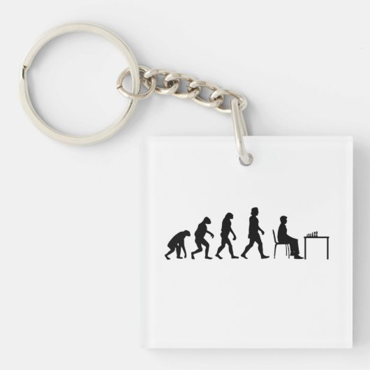 Porte-clés Échecs - Évolution du joueur d'échecs (Devant)