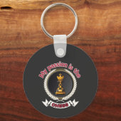 Porte-clés Échecs King Laurel Crown Passion Stratégie Puissan (Recto)