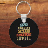 Porte-clés Échecs - Mangez le sommeil Échecs Répéter (Recto)