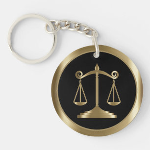 Porte-clés Échelles de justice   Droit   Avocat - Noir & Or