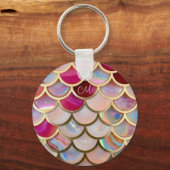 Porte-clés Échelles de sirènes d'iridescente rose (Verso)