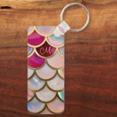 Porte-clés Échelles de sirènes d'iridescente rose (Verso)