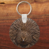 Porte-clés Echidna australienne sculptée en bois (Recto)